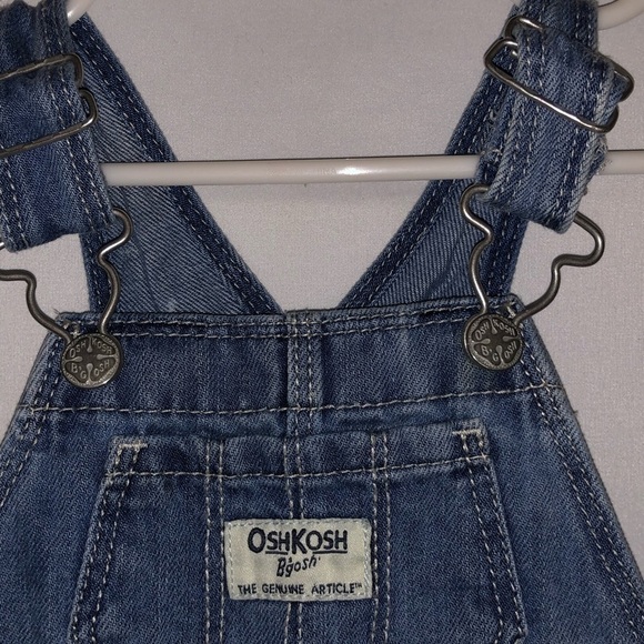Kid's Oshkosh B'Gosh Denim Overall Dress with Eyelet Lace Skirt - Picture 4 of 8